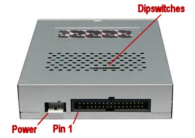 Picture of the back of a 34-pin USB floppy drive