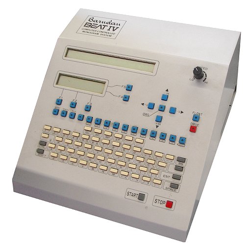 A picture of the control panel on a Barudan BEAT Embroidery Machine